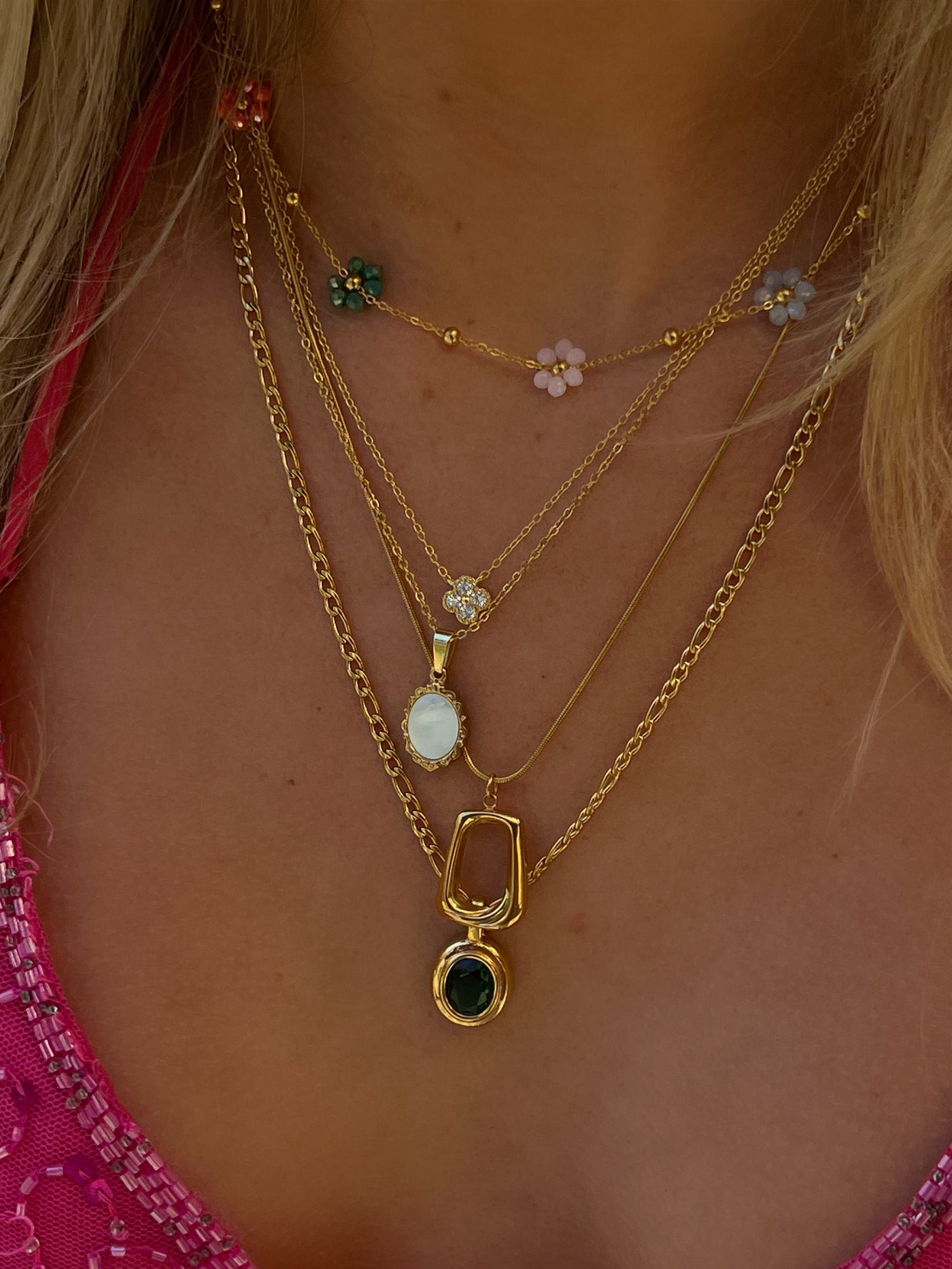 Women's Pendant Necklace with Abstract Charm