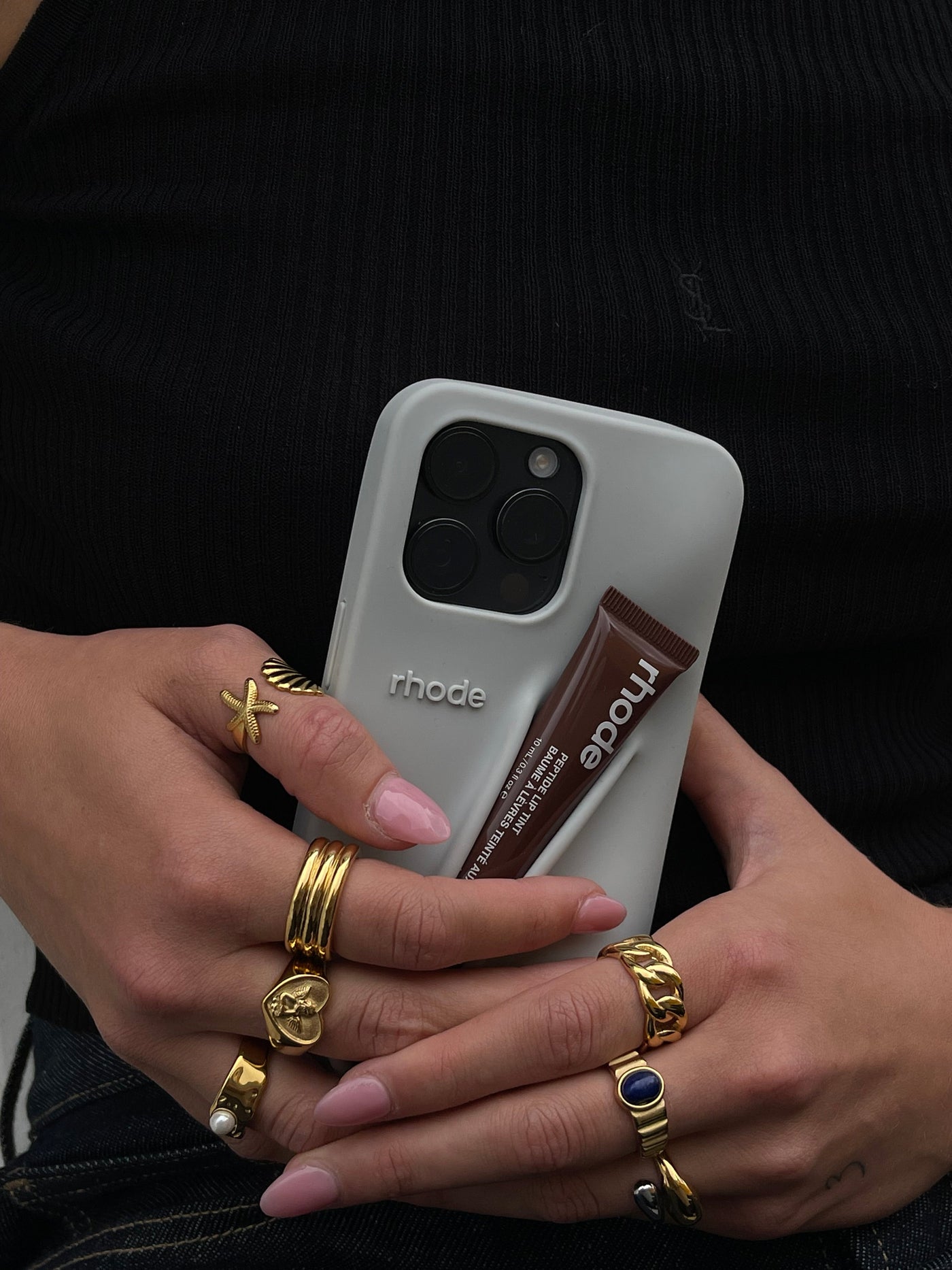 Adjustable Ring with Starfish and Seashell Design